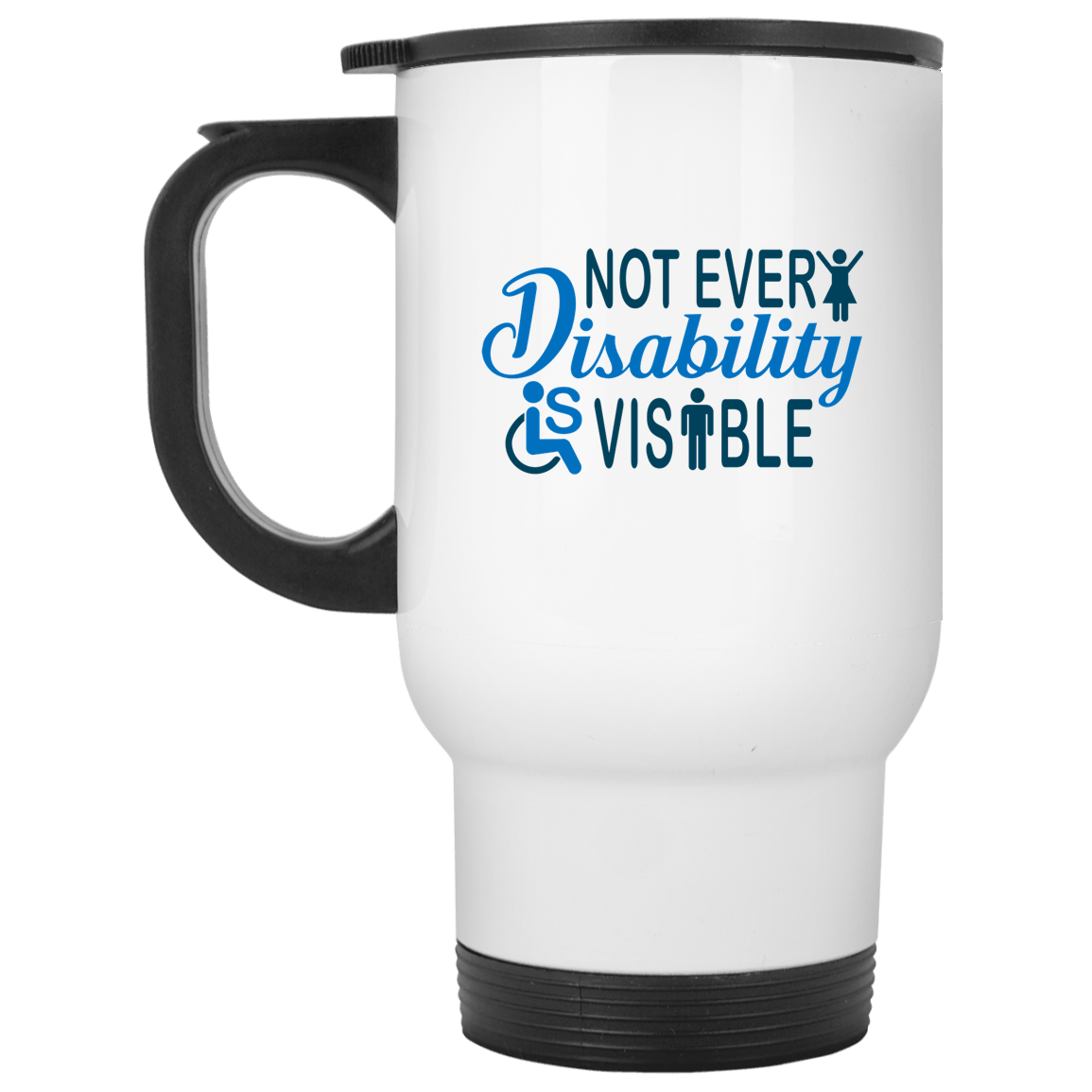 Invisible Disability White Travel Mug - The Unchargeables