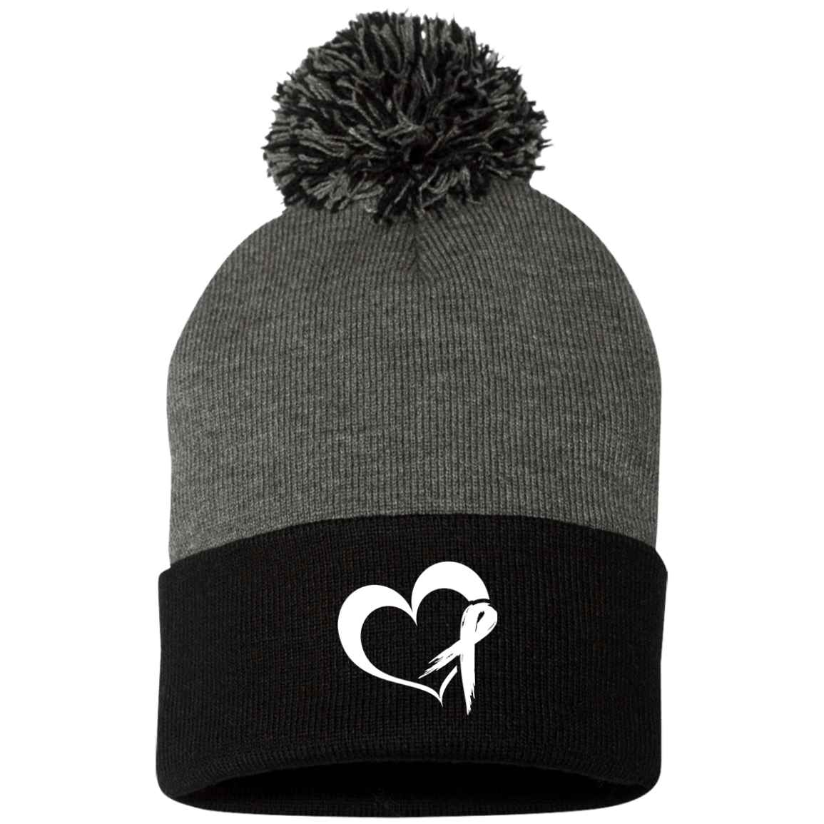 Heart Ribbon Pom Pom Knit Cap - The Unchargeables