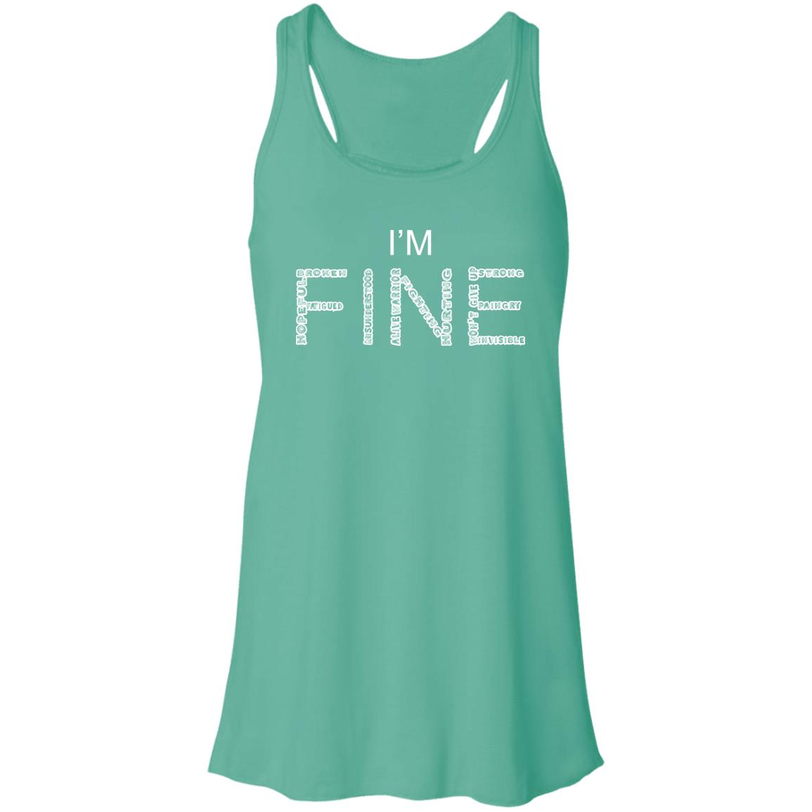 I&#39;m Fine Between The Lines Flowy Racerback Tank (Legacy Collection)