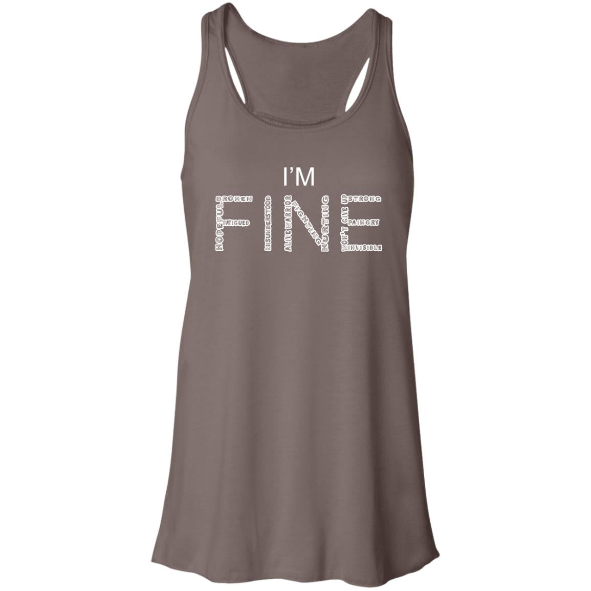 I&#39;m Fine Between The Lines Flowy Racerback Tank (Legacy Collection)