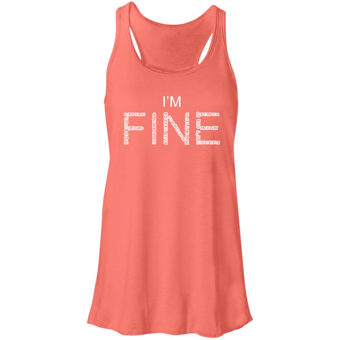 I&#39;m Fine Between The Lines Flowy Racerback Tank (Legacy Collection)