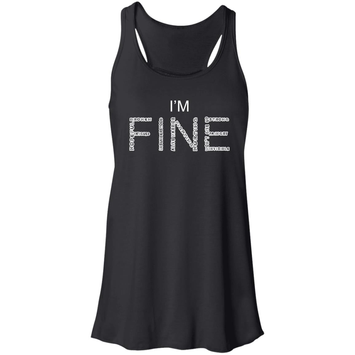 I&#39;m Fine Between The Lines Flowy Racerback Tank (Legacy Collection)