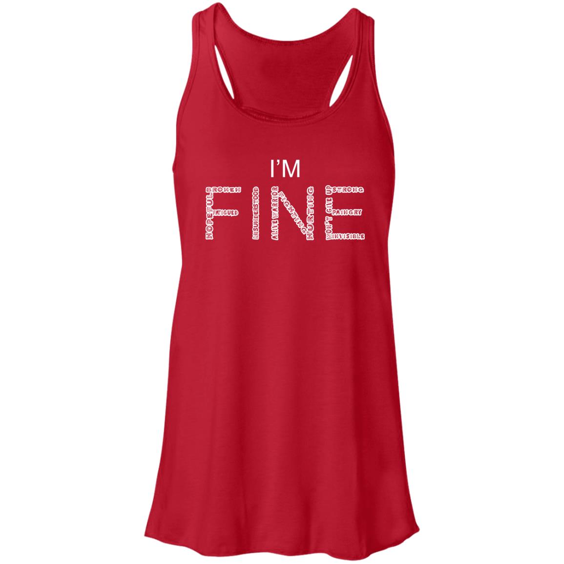 I&#39;m Fine Between The Lines Flowy Racerback Tank (Legacy Collection)