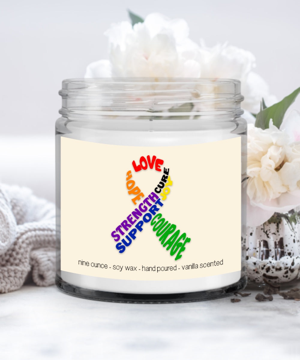 Candle - Awareness Ribbon With Words Candle