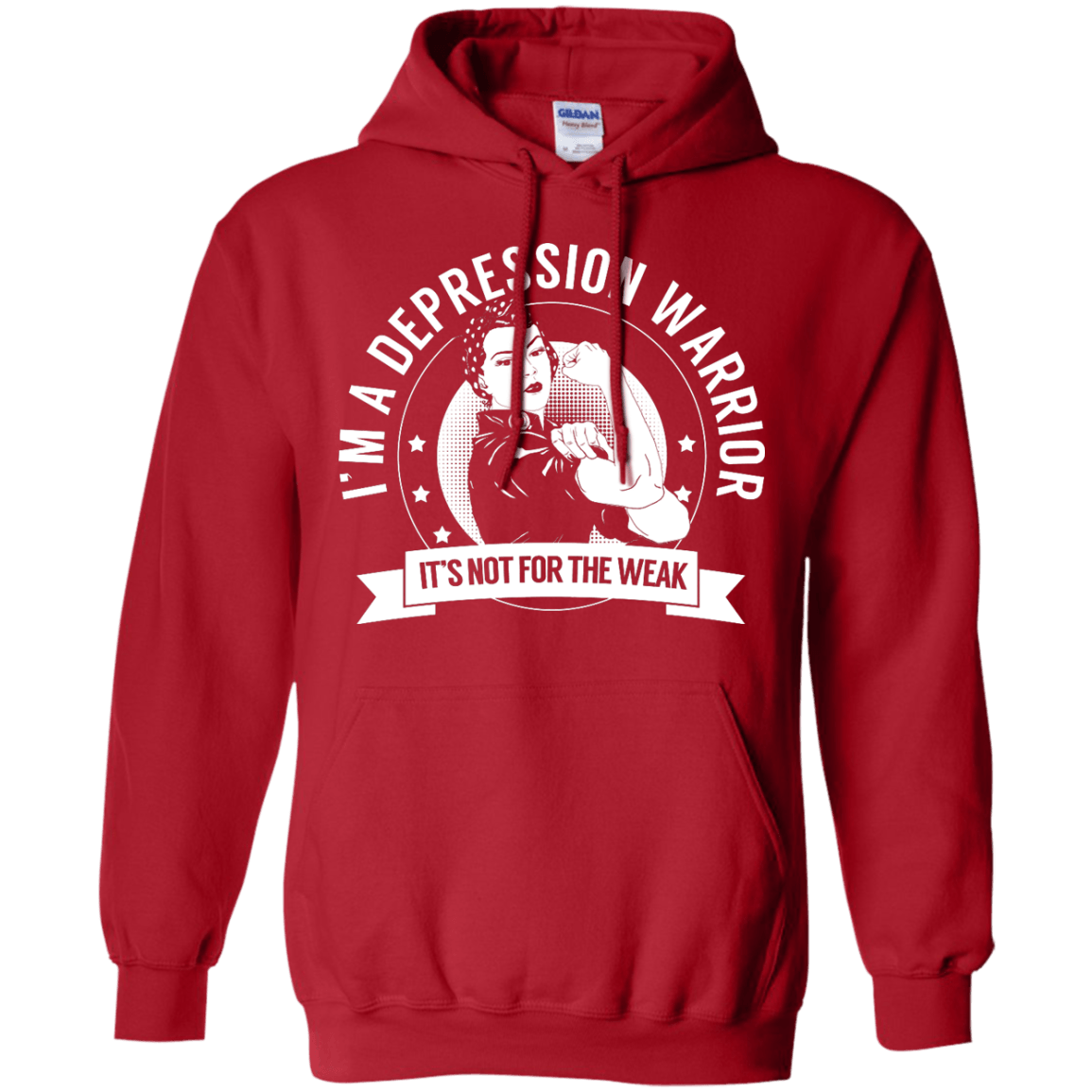 Depression Warrior Not for the Weak Pullover Hoodie 8 oz - The Unchargeables