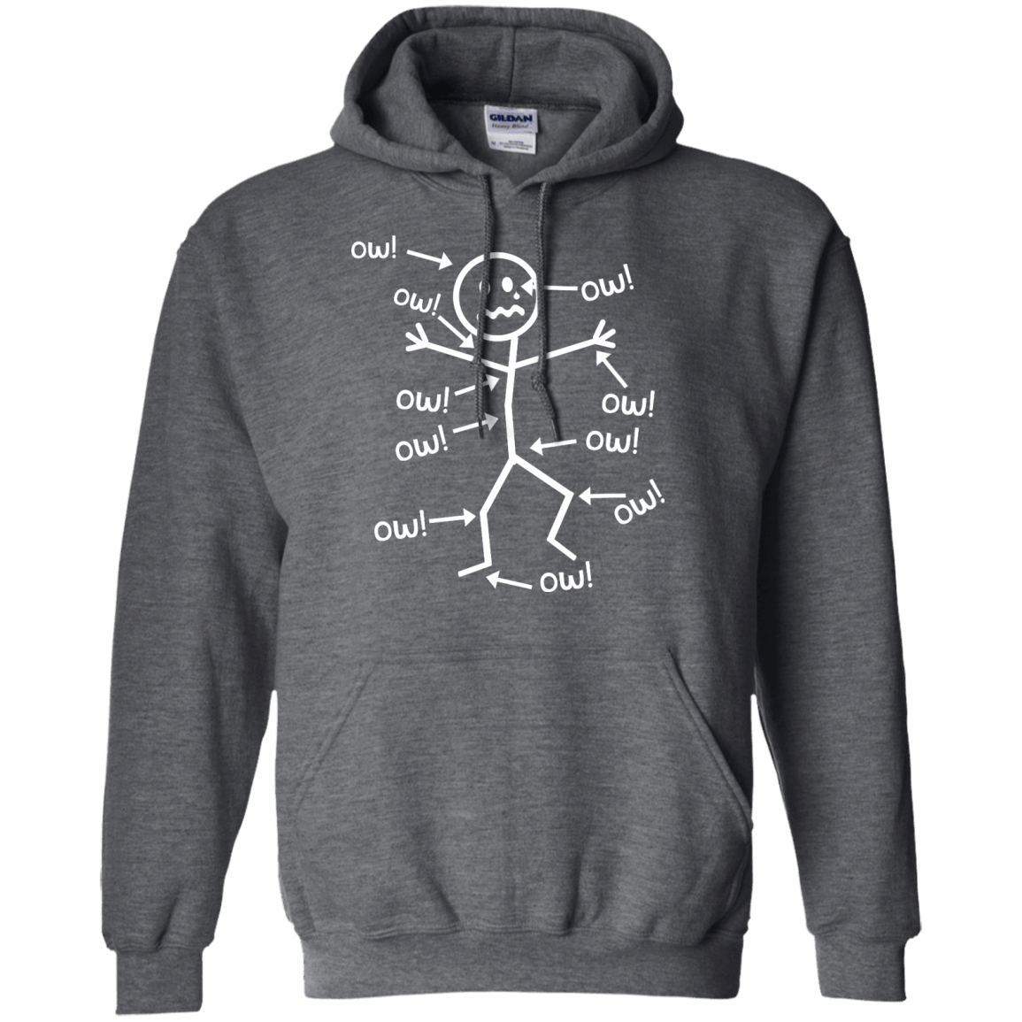 Ow Ow Ow Pullover Hoodie 8 oz - The Unchargeables