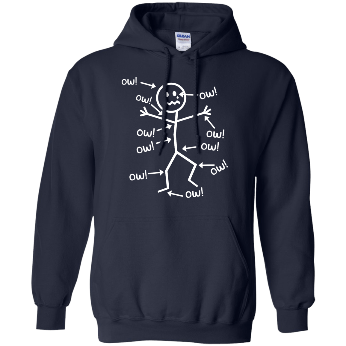 Ow Ow Ow Pullover Hoodie 8 oz - The Unchargeables