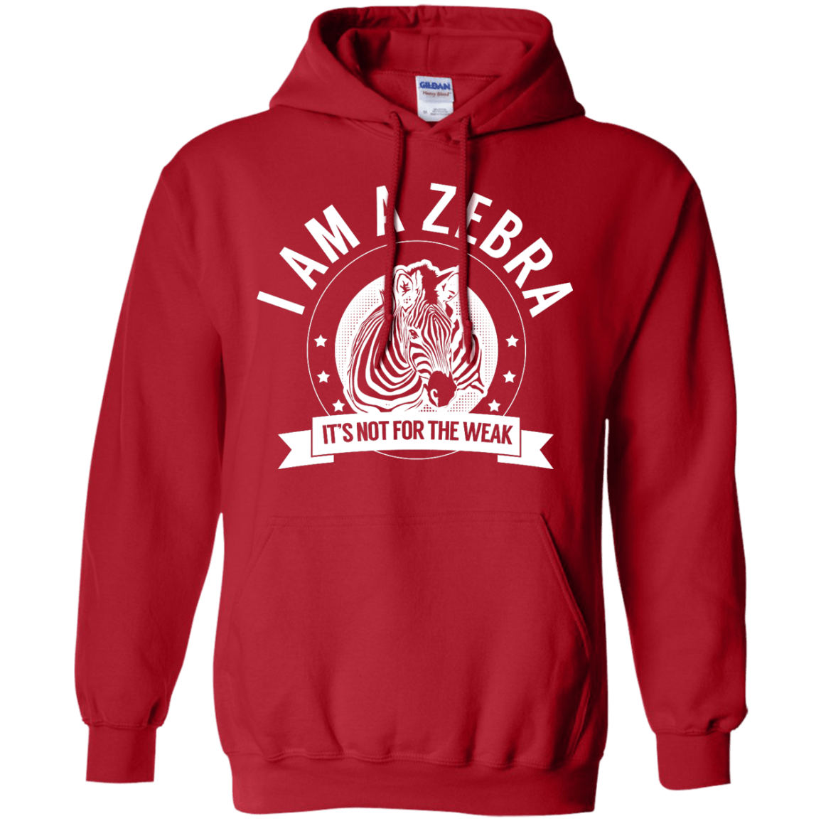 Zebra Warrior Not for the Weak Pullover Hoodie 8 oz - The Unchargeables