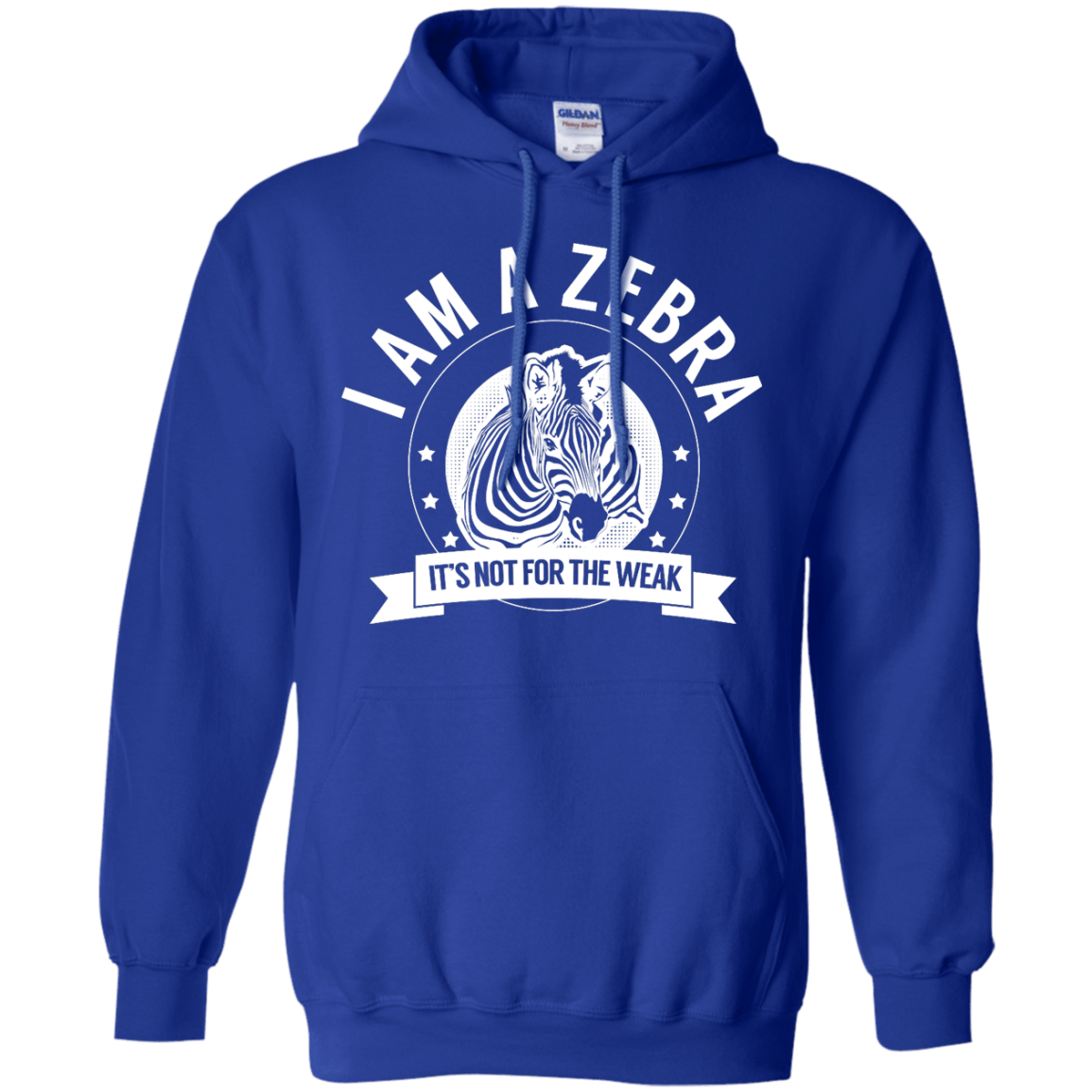 Zebra Warrior Not for the Weak Pullover Hoodie 8 oz - The Unchargeables