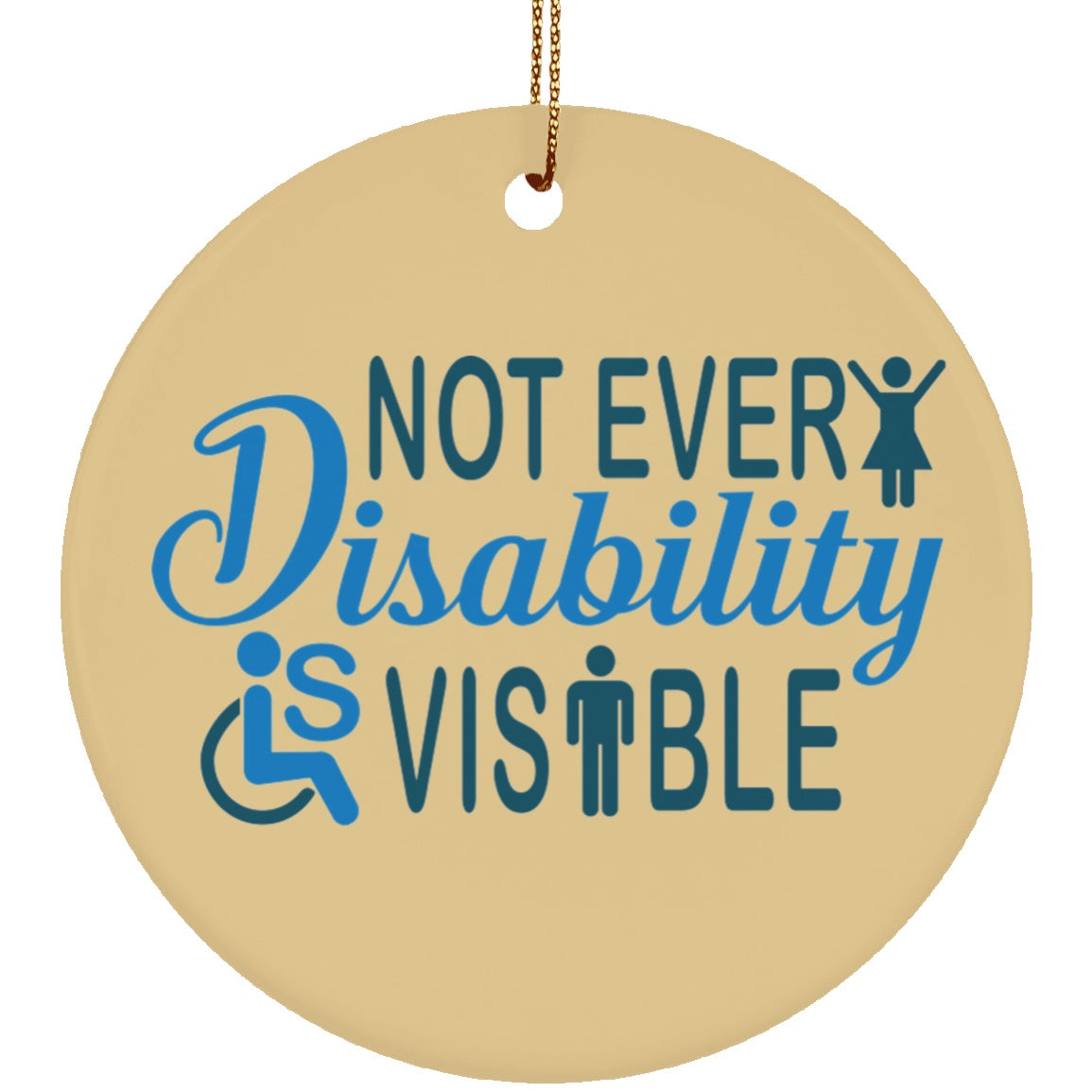 Invisible Disability With Icons Circle Ornament - The Unchargeables