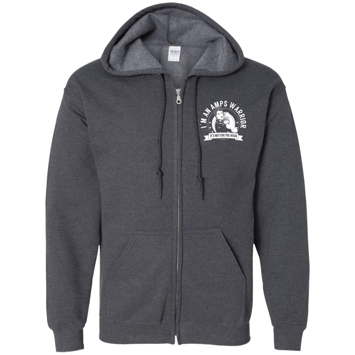 Amplified Musculoskeletal Pain Syndrome - AMPS Warrior NFTW Zip Up Hooded Sweatshirt - The Unchargeables