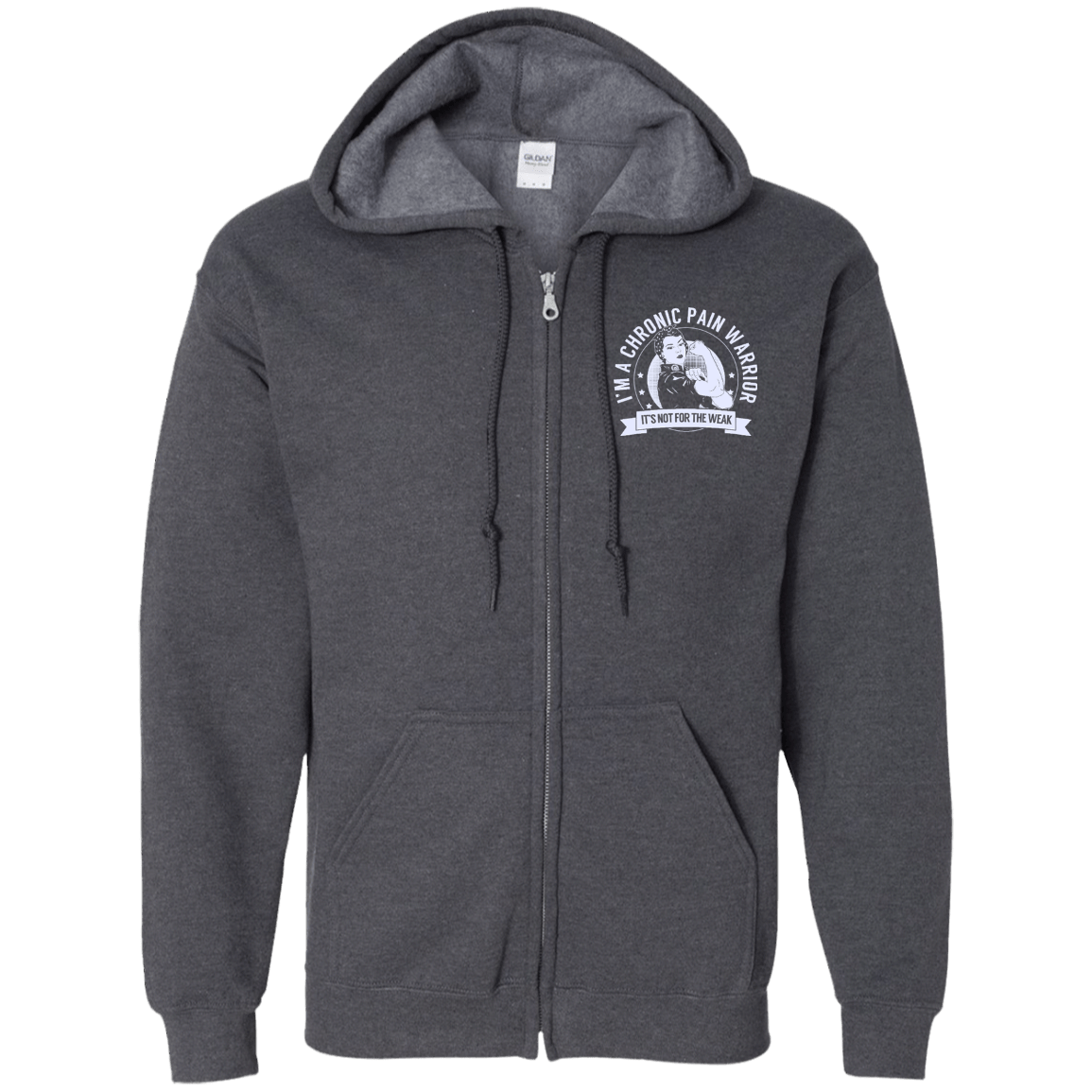 Chronic Pain Warrior NFTW Zip Up Hooded Sweatshirt - The Unchargeables