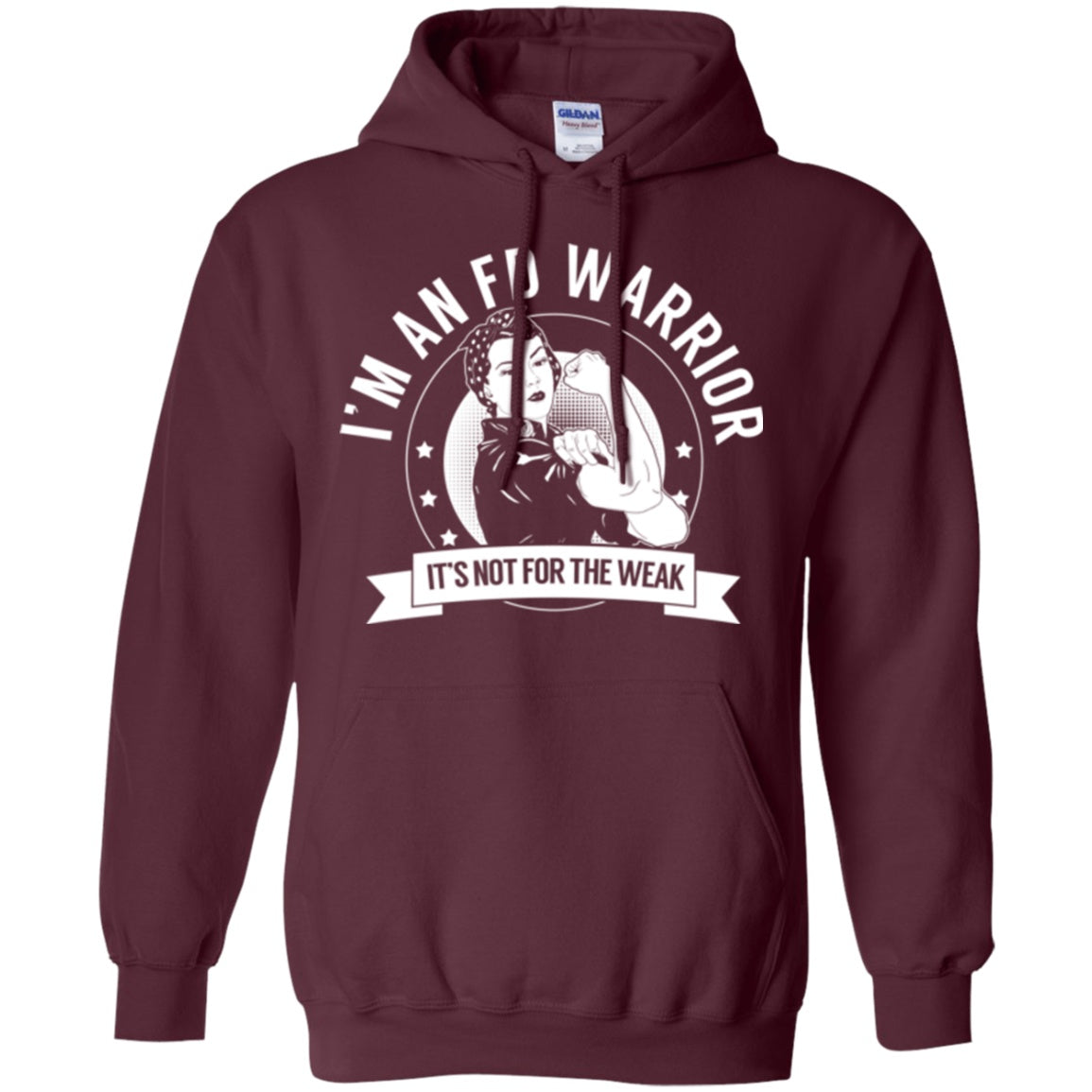 Fibrous Dysplasia - FD Warrior Not For The Weak Pullover Hoodie 8 oz. - The Unchargeables
