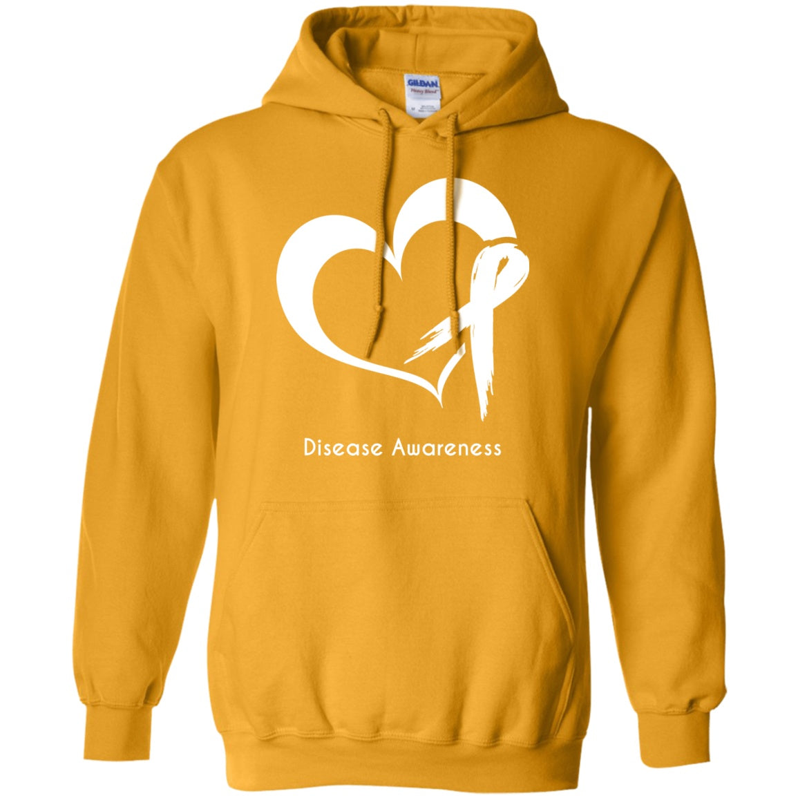 Heart Ribbon Customisable Pullover Hoodie 8 oz. - The Unchargeables