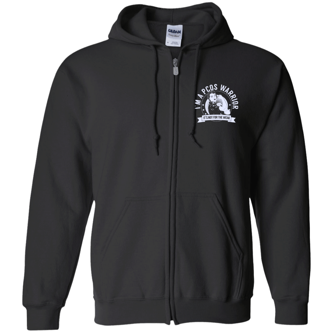 Polycystic Ovary Syndrome - PCOS Warrior NTFW Zip Up Hooded Sweatshirt - The Unchargeables