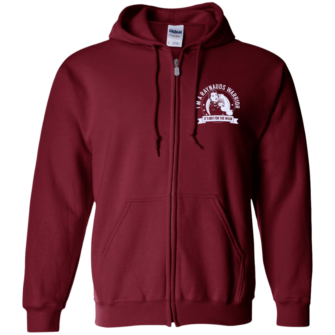 Raynaud&#39;s Disease - Raynauds Warrior NFTW Zip Up Hooded Sweatshirt - The Unchargeables