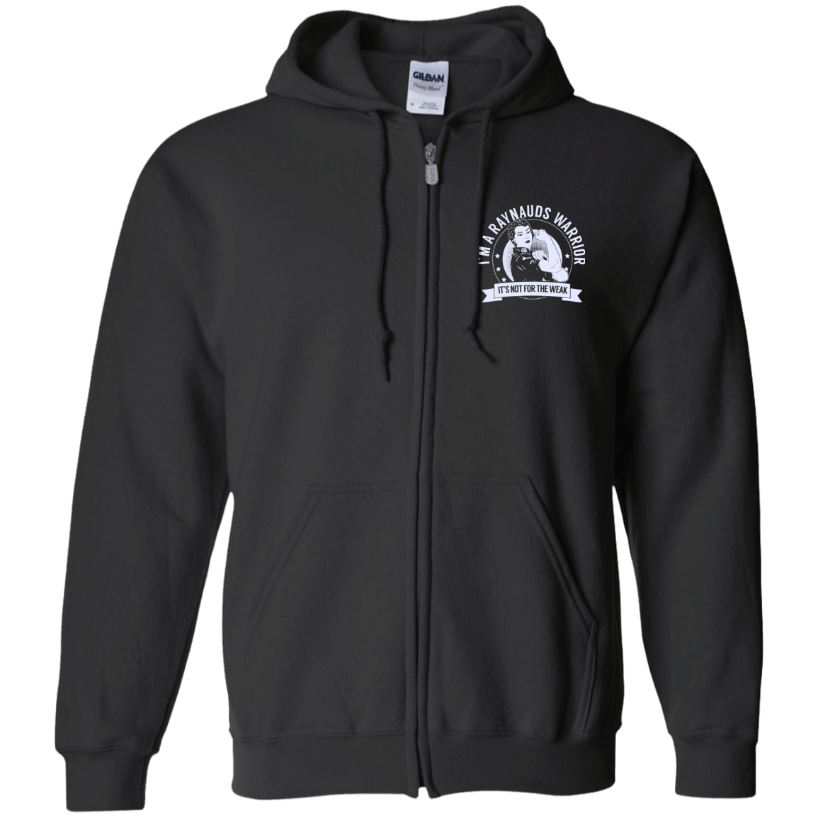 Raynaud&#39;s Disease - Raynauds Warrior NFTW Zip Up Hooded Sweatshirt - The Unchargeables